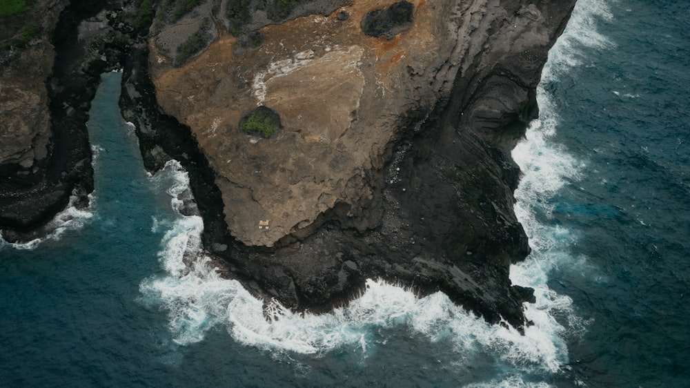 brown island and sea