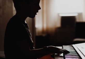 black and white piano