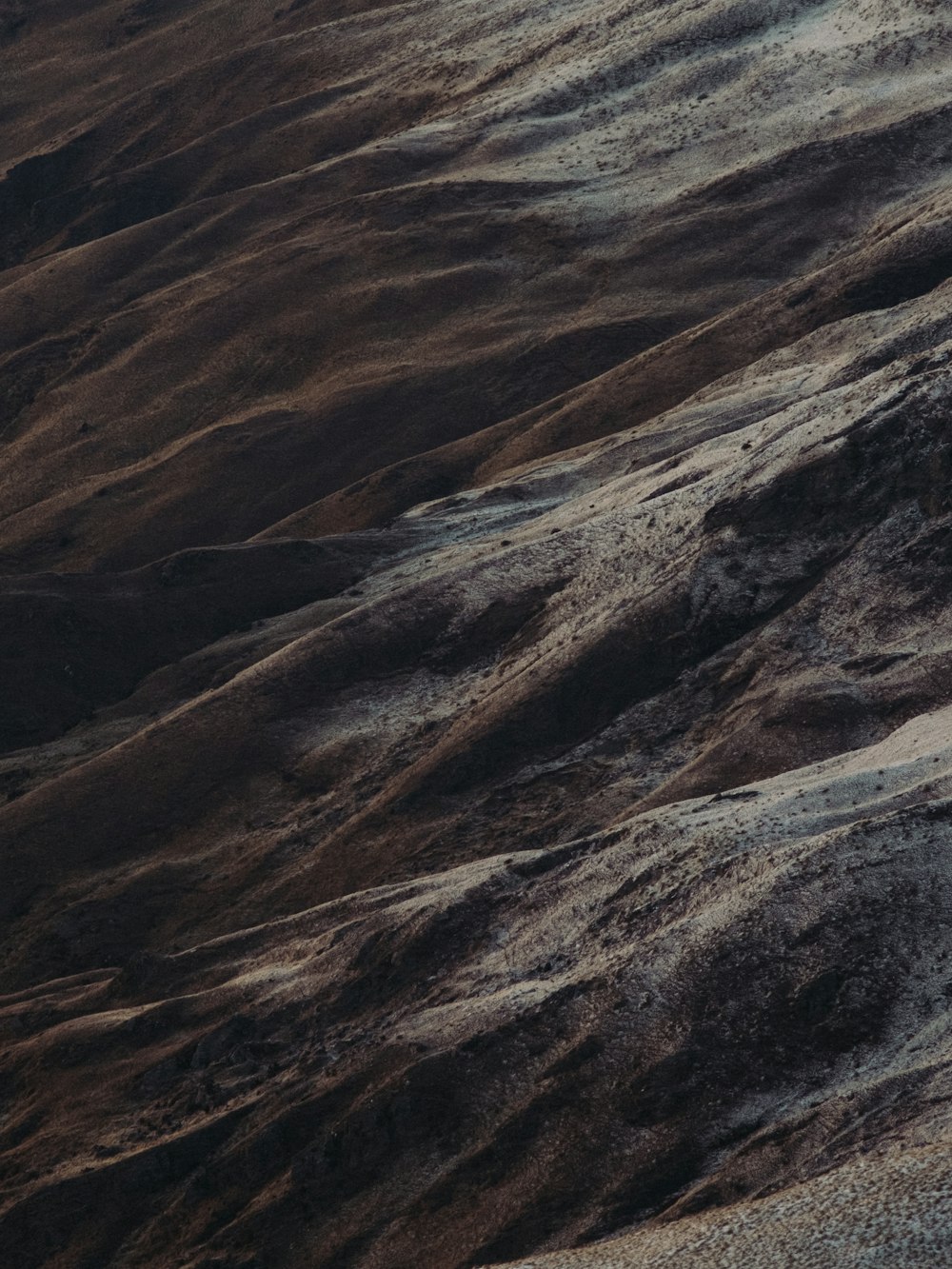 a lone sheep standing on top of a mountain