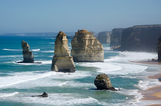 brown rock islet in Port Campbell National Park Australia