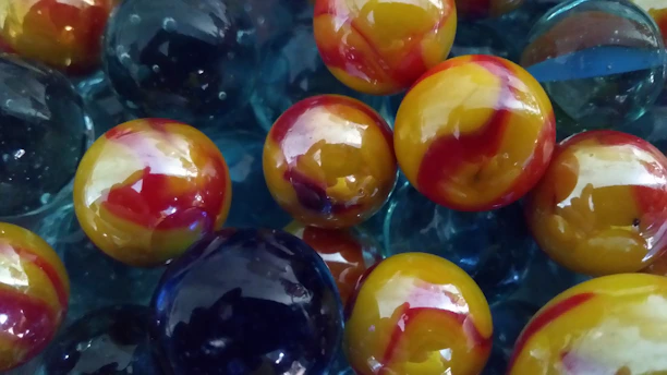 Abstract colorful marbles representing creative ideas and innovation.