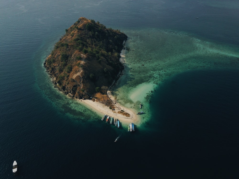 bird's eye view of island