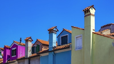 several multicolored concrete houses