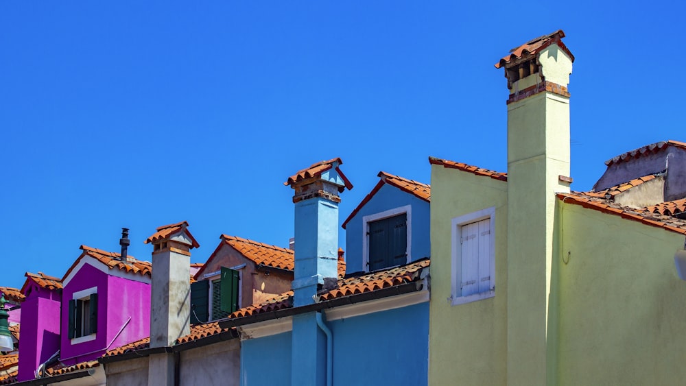 several multicolored concrete houses