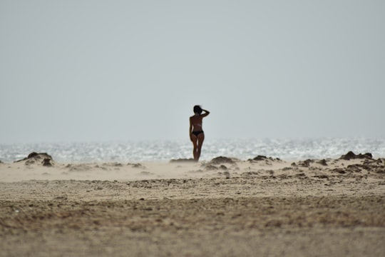 women's black bikini in Tarifa Spain