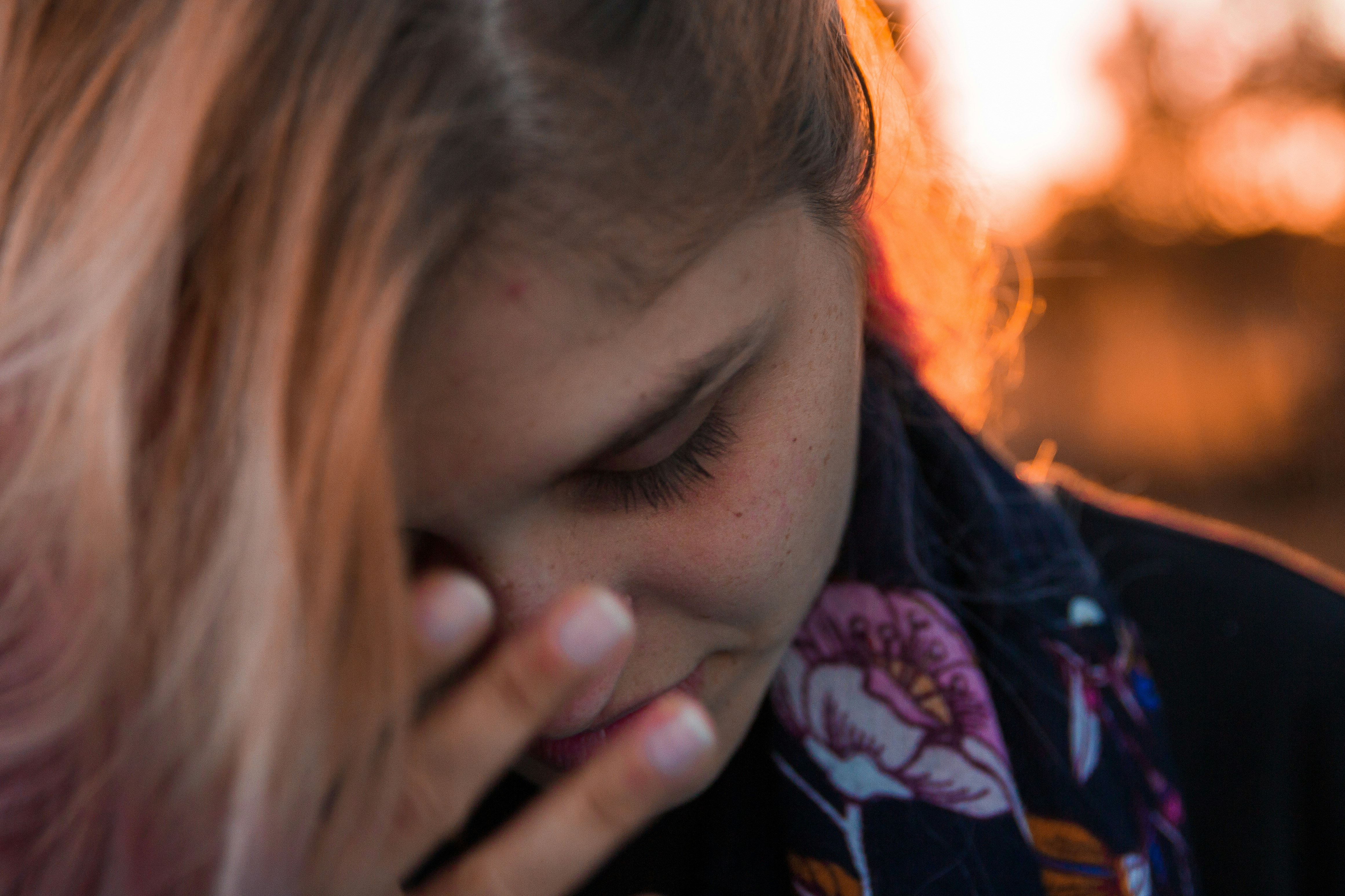women's black and purple floral top
