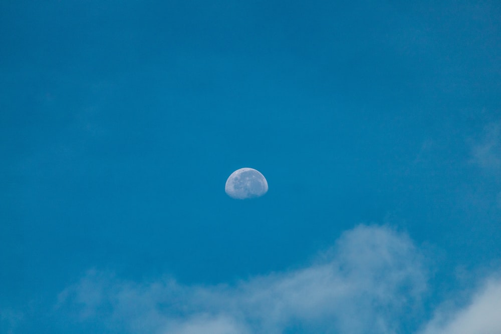 low-angle photography of moon