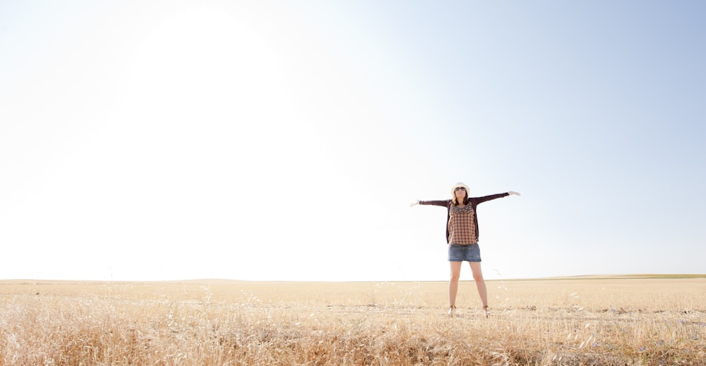 woman standing on field