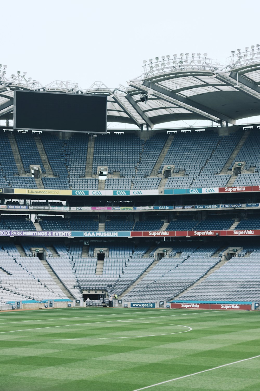 blue football stadium