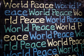 World Peace text printed on wall
