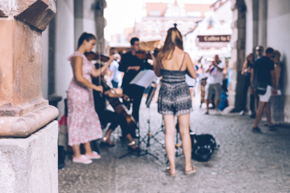 people in market place