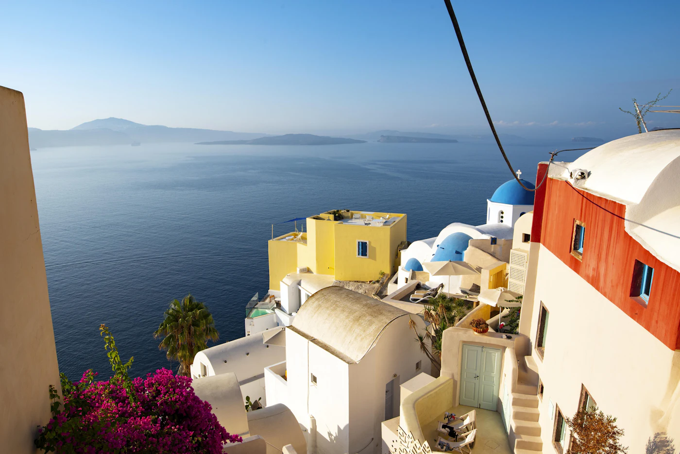 Whitewashed village of Oia on the Santorini caldera, Greek Islands