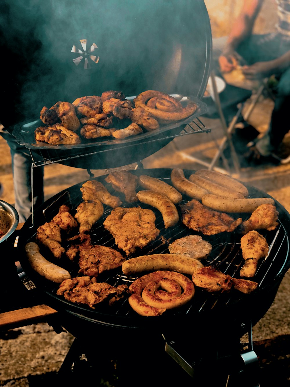 grill sausages and meat