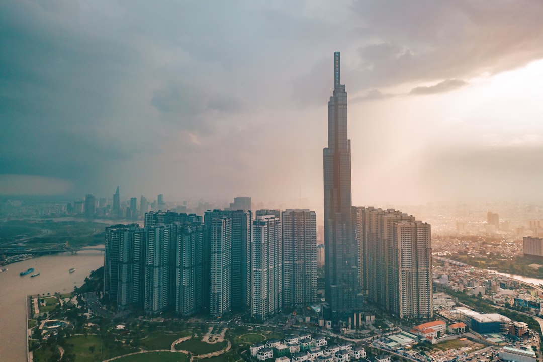 aerial photography concrete buildings, Landmark81
