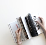 flat lay photography of opened book