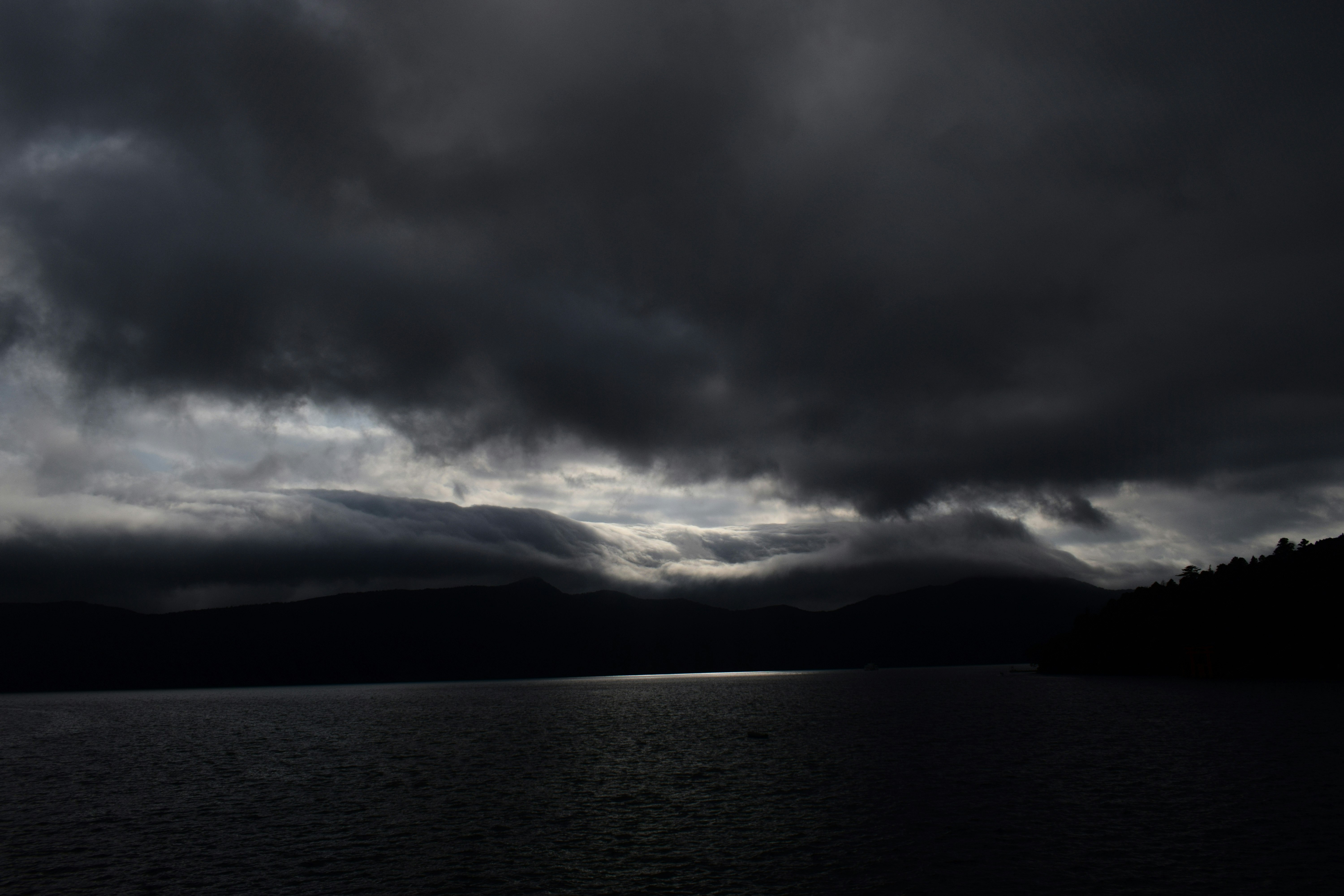 Darkness in lake Ashi
