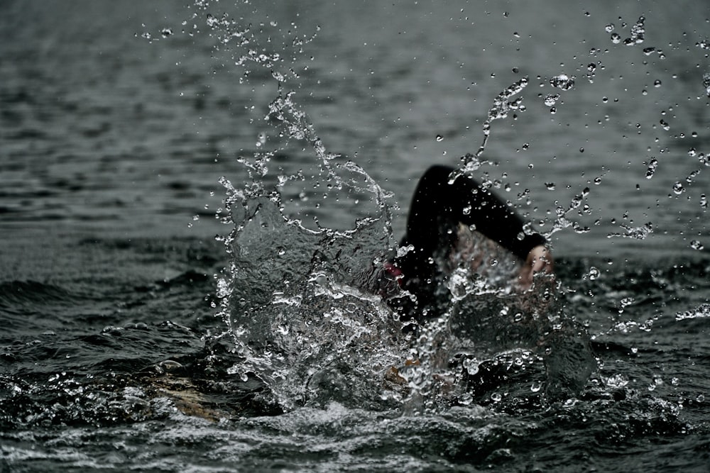 person doing freestyle swim