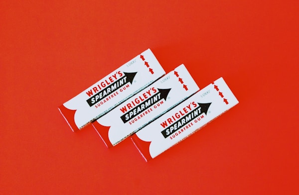 Three wrigley's spearmint gum packs