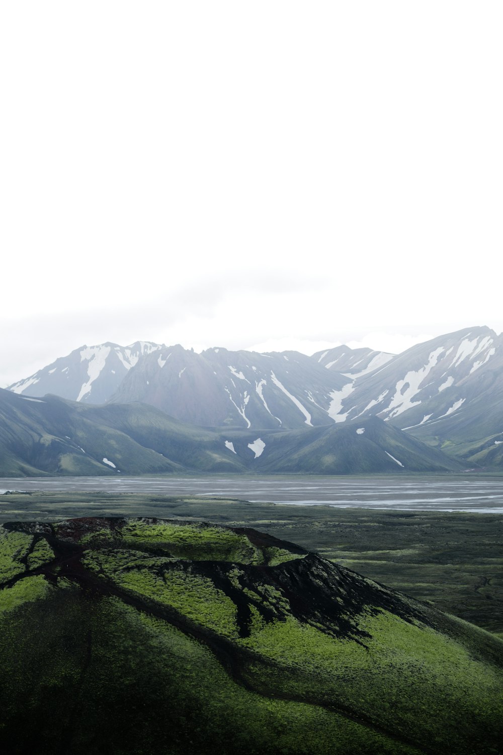 landscape photography of green mountains