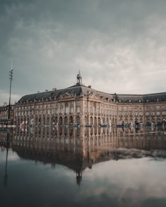 reflective photography of ancient building