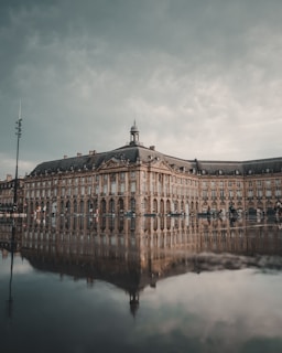 reflective photography of ancient building