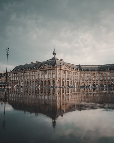 reflective photography of ancient building