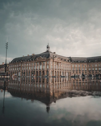 reflective photography of ancient building