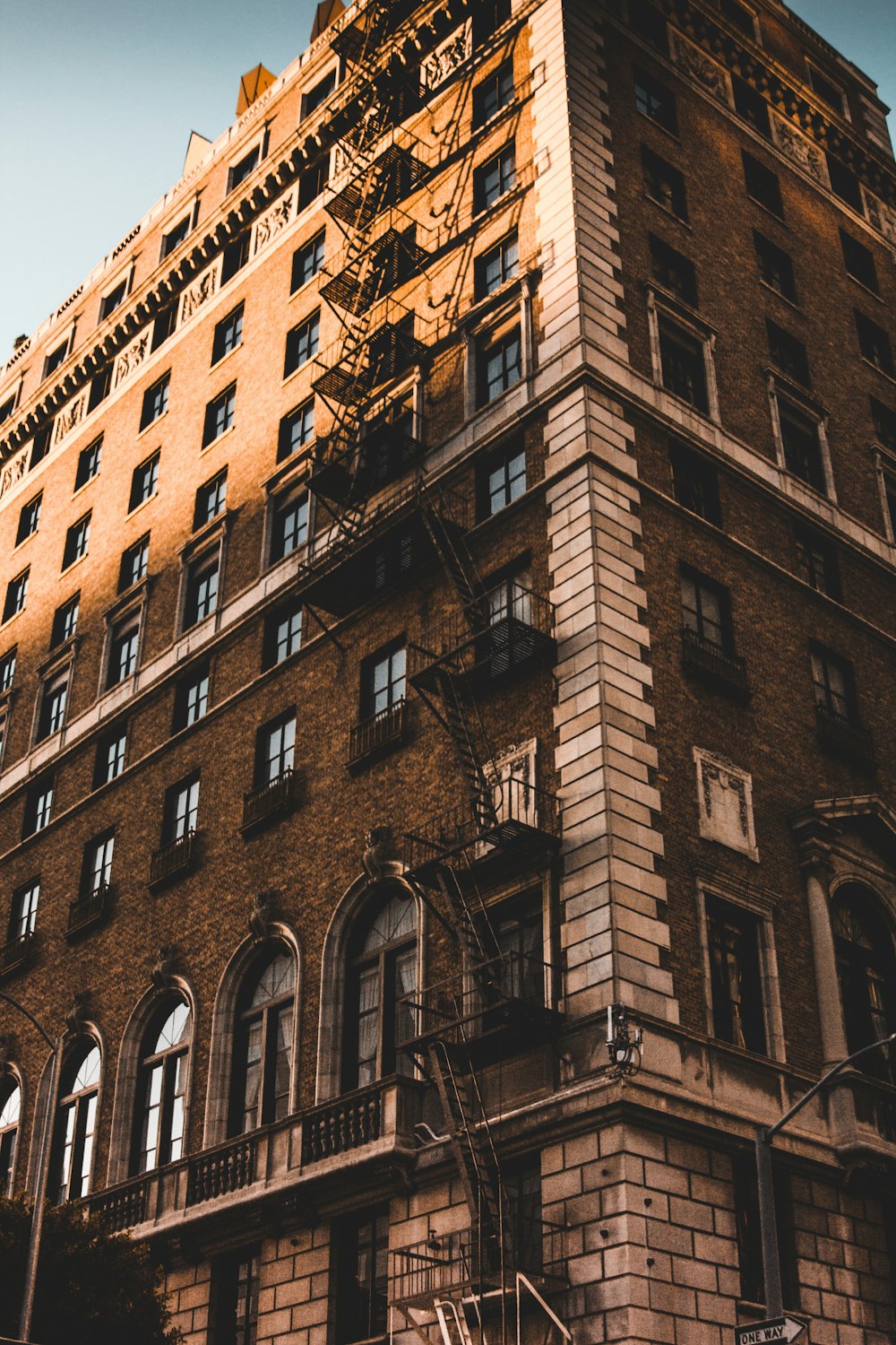 low angle photo of brown building