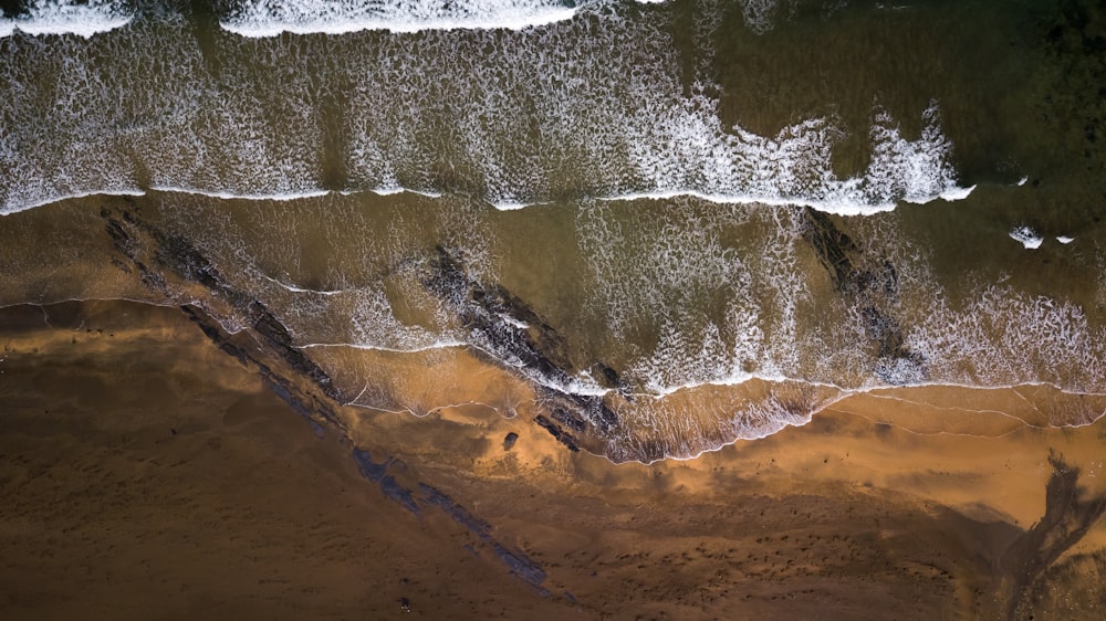 bird's eye view of seashore