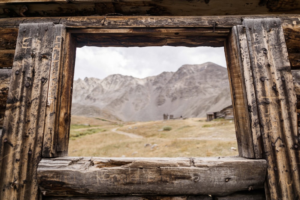 brown wooden window at daytime