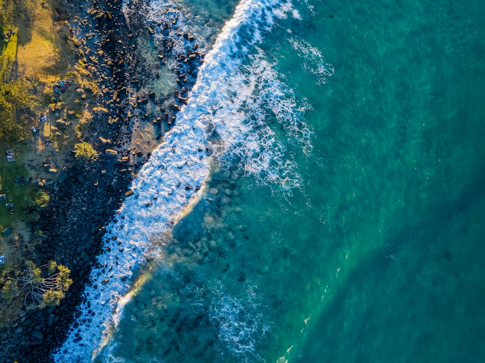 bird's eye view photo of sea waves