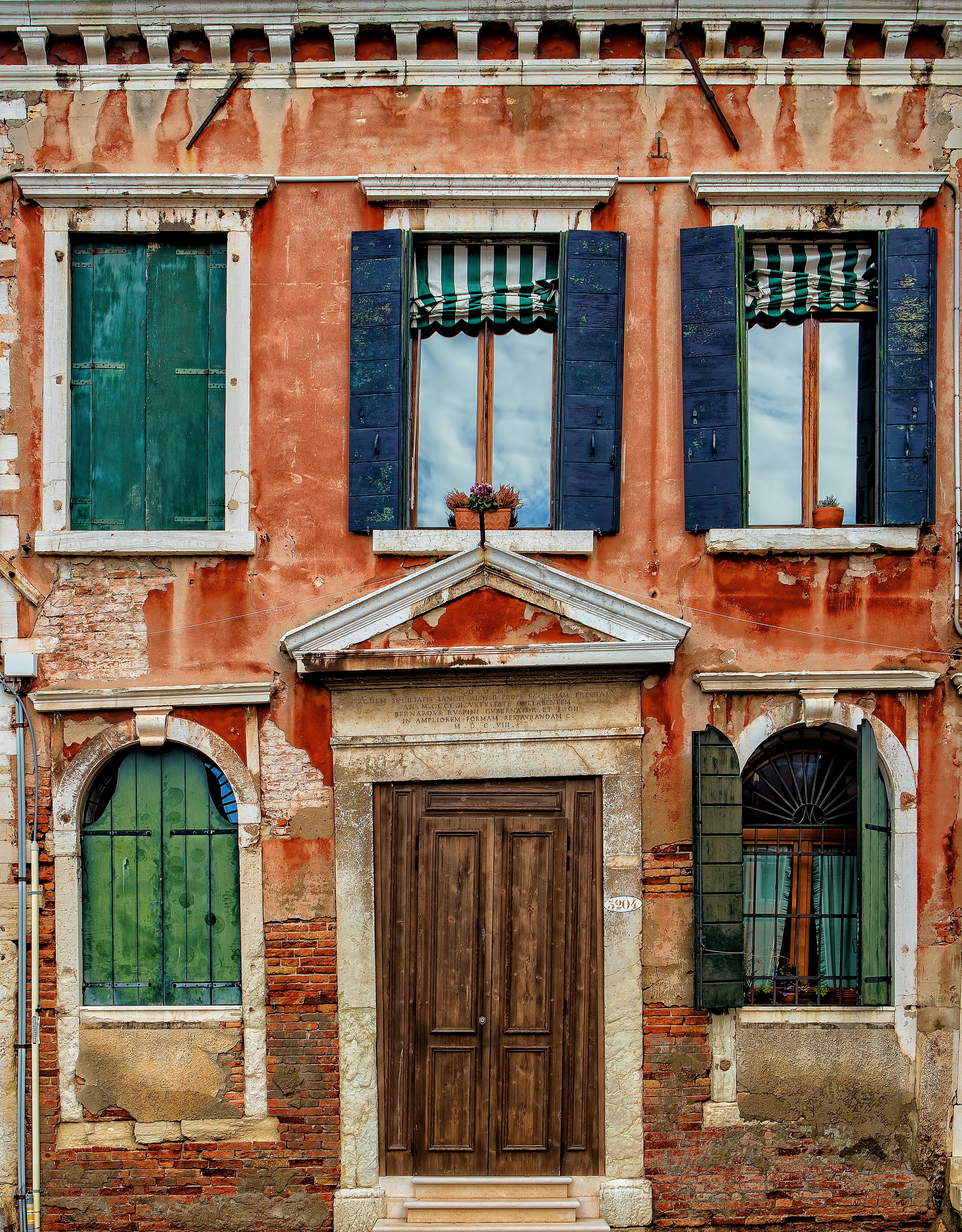 orange painted building facade