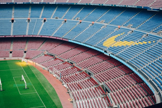 aerial photography of football stadium in Museo del Fútbol Club Barcelona Spain