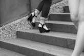 person wearing platform wedge sandals