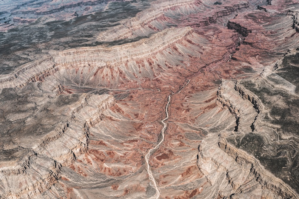 aerial photography of brown rock mountain