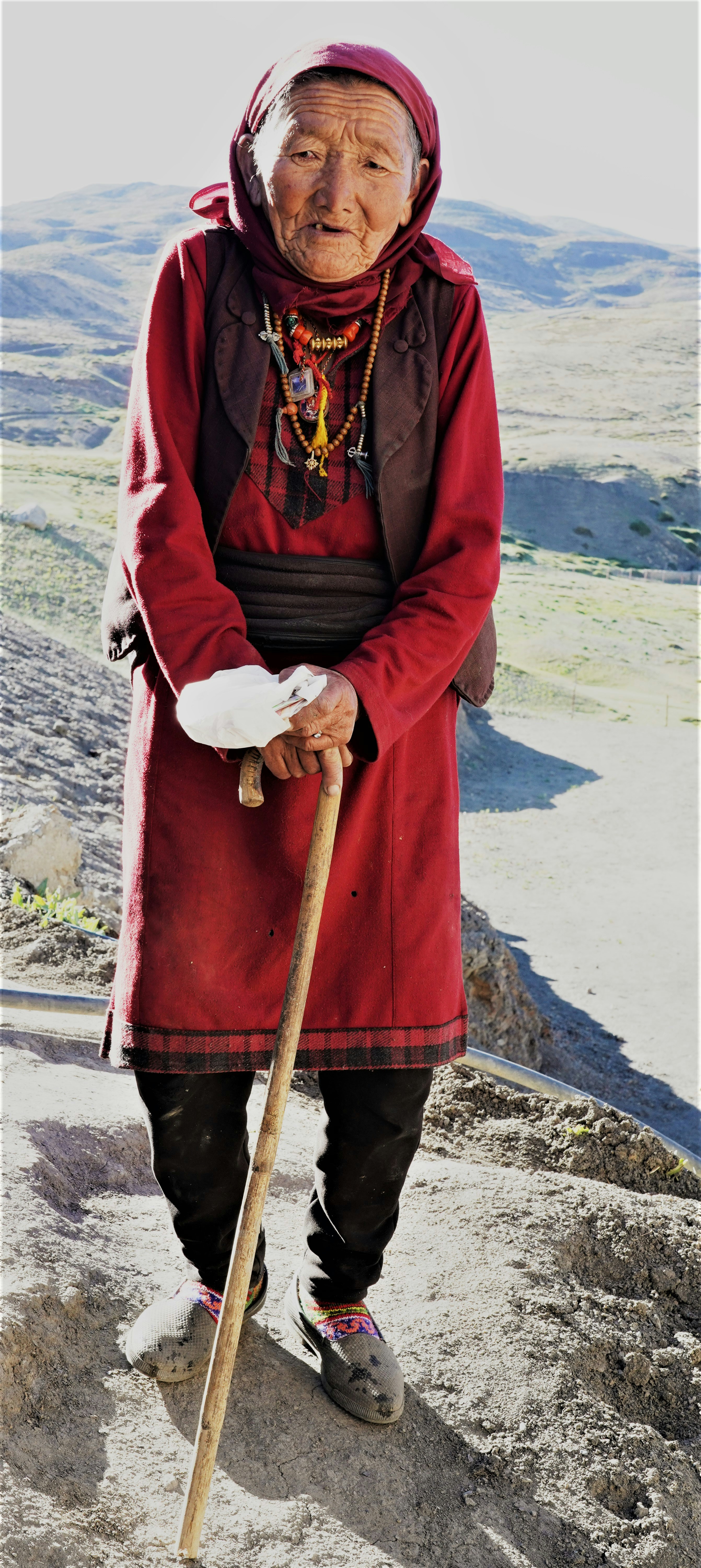 Graceful, beautiful lady at langja Spiti Himachal Pradesh India