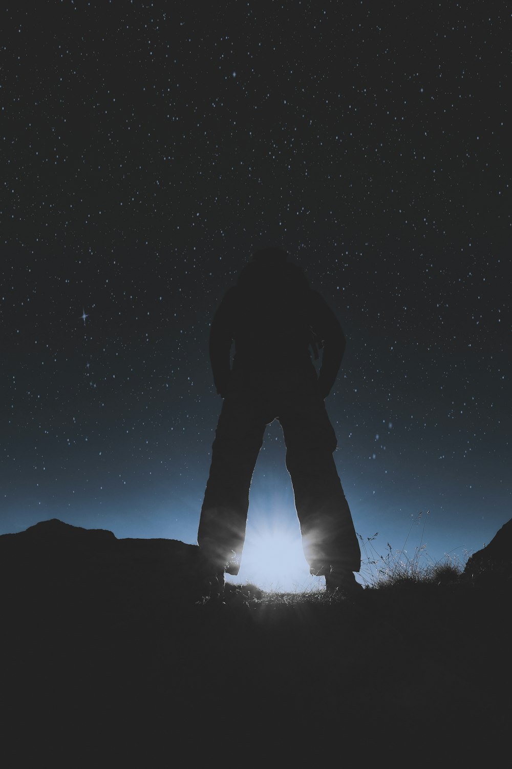 silhoullet man and sky