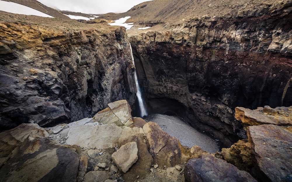 bird's eye view of waterfalls