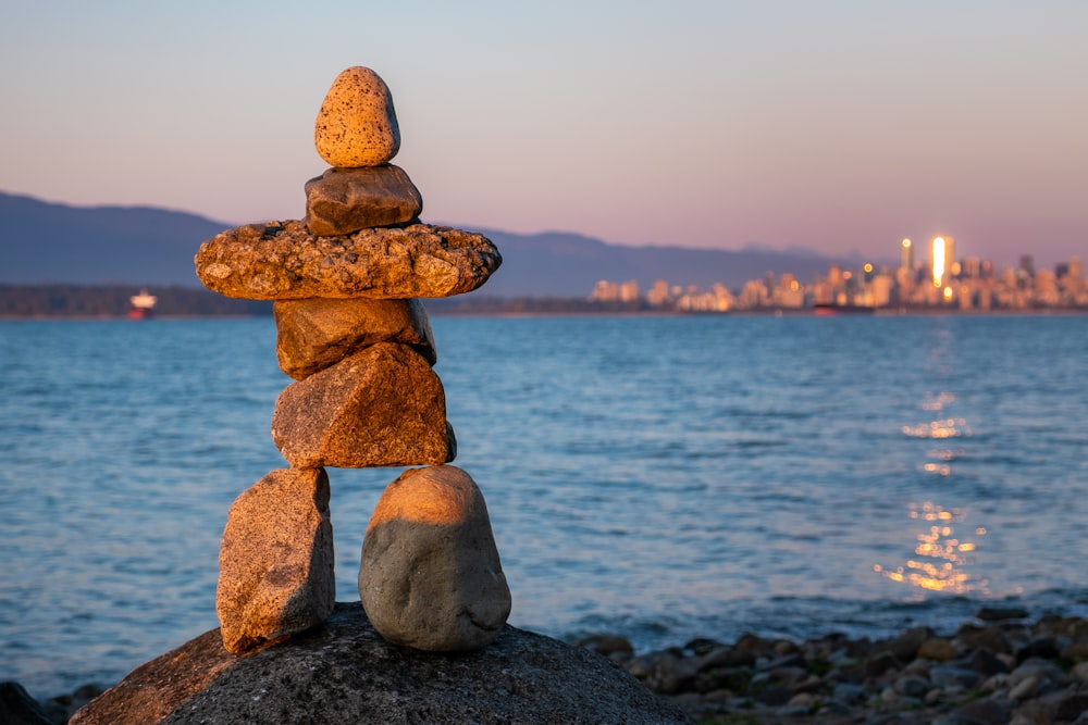 stack of brown stones