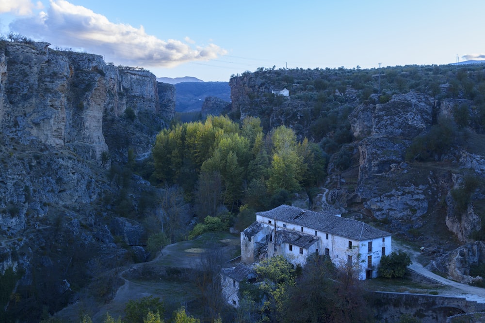 aerial photo of house near mountain