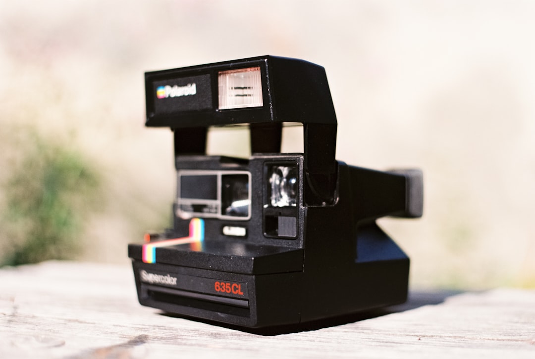 black instant camera