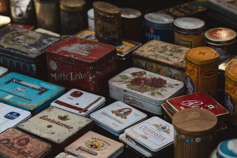 several containers on table