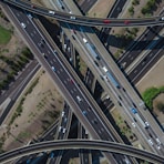 high-angle photo of road with vehicles