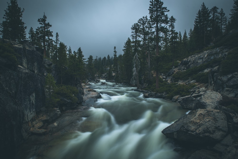 time lapse photography of lake