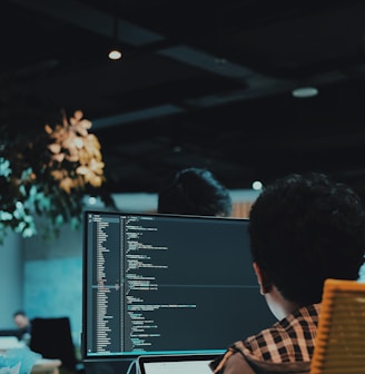 boy in front of computer monitor