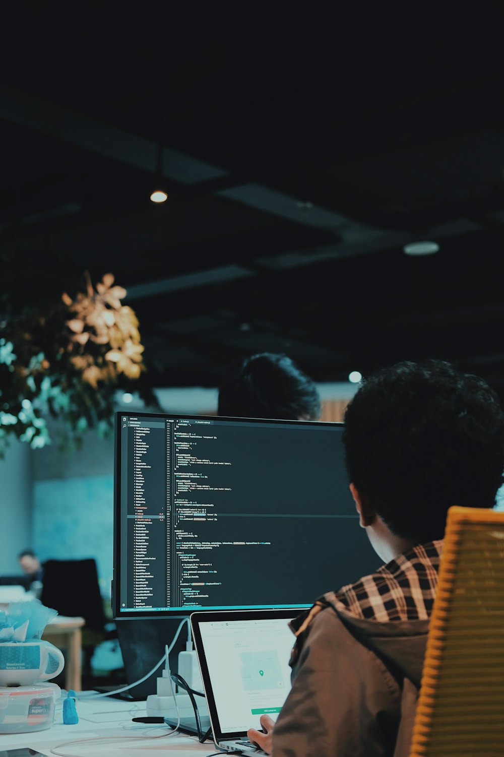 boy in front of computer monitor