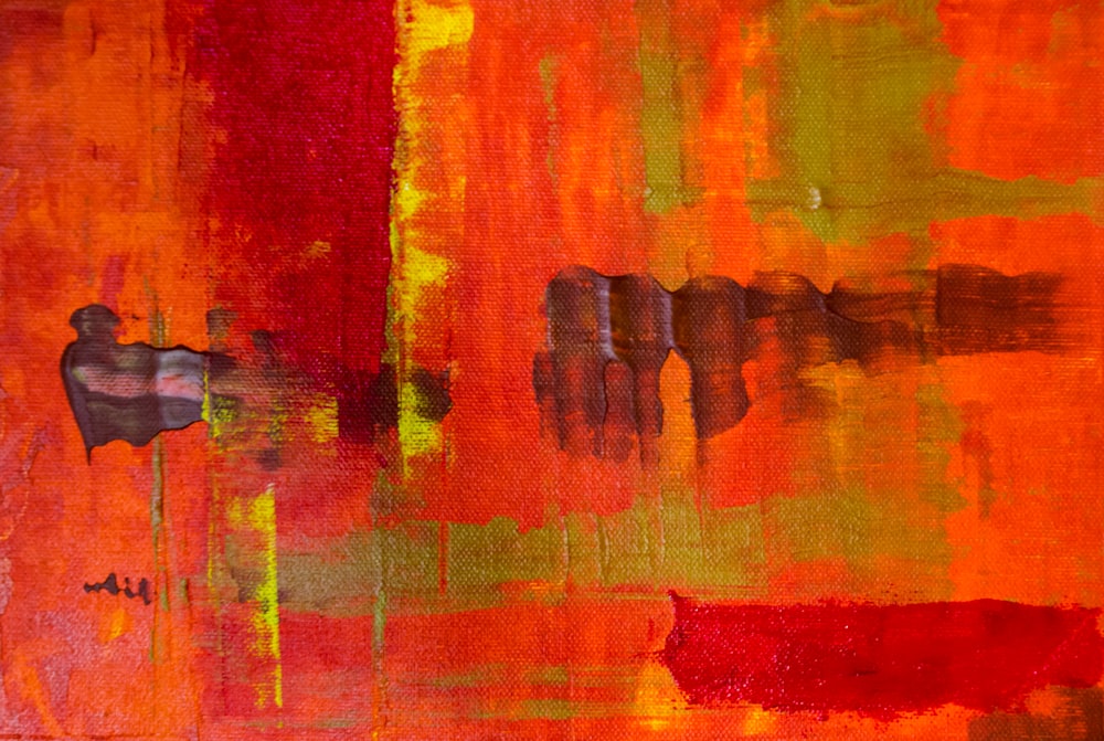Abstrakte Malerei in Rot und Braun