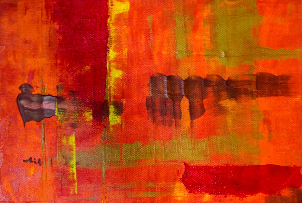 red and brown abstract painting