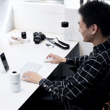 man using computer
