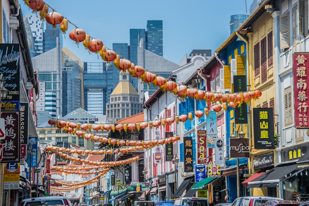 china town and high rise buildings